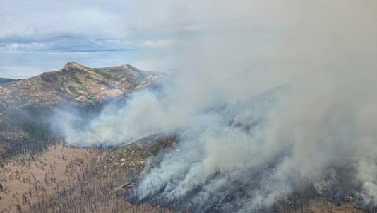 A view of the Elephant Fire that is still burning.