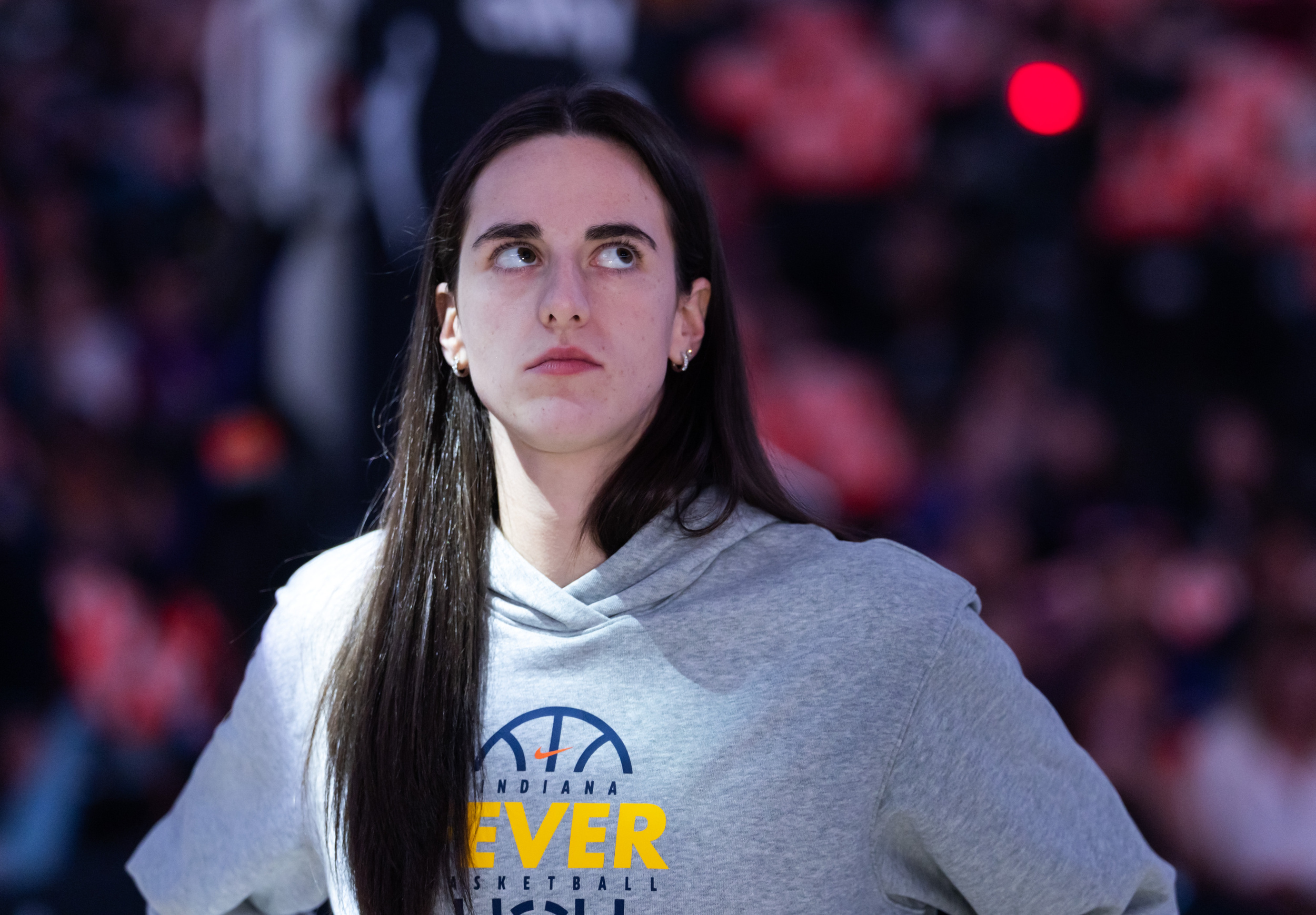 Caitlin Clark left in pain after getting elbowed by Chelsea Gray