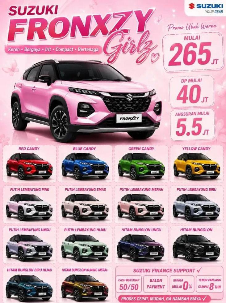 Dealer ini terima custom warna Suzuki Fronx buat perempuan, segini biayanya