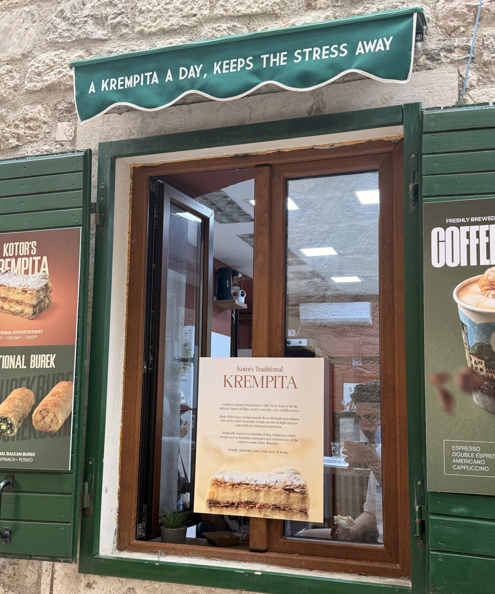 A shop where you can buy Montenegro's traditional Krempitas