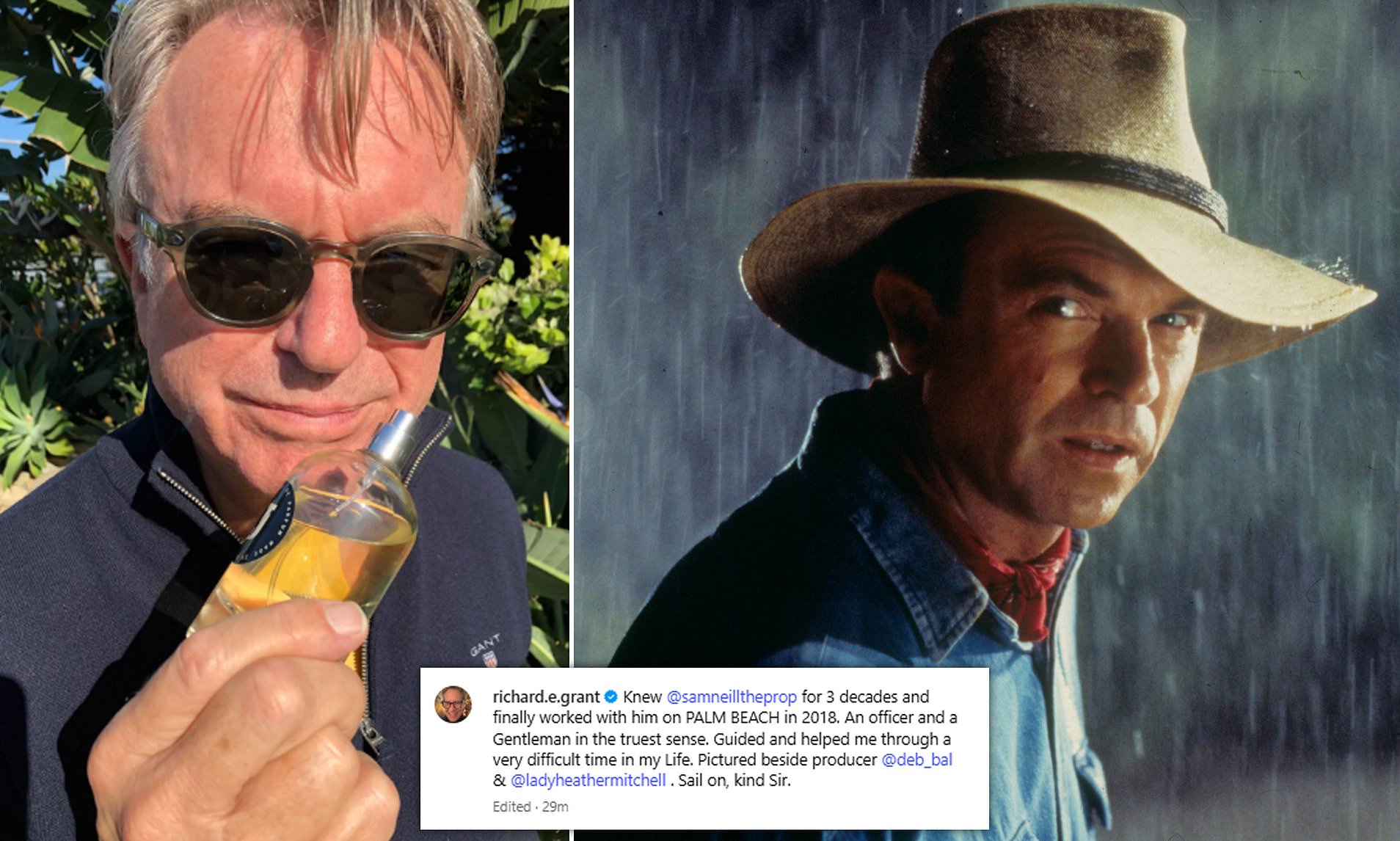 Nicole Kidman and Richard E Grant lead tributes to 'charming' Sam Neill following his death aged 78