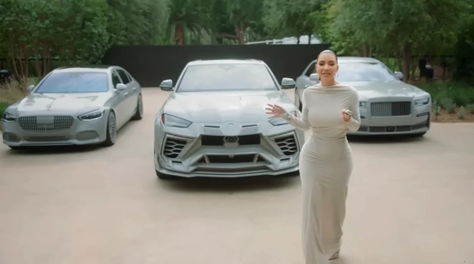 Kim Kardashian paid $100,000 for her cars to be custom-painted to match the color of her $60M California megamansion