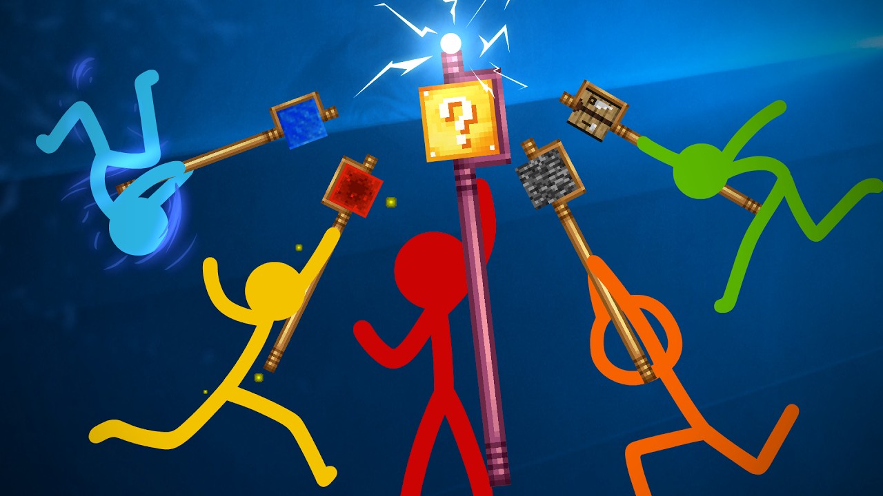 Spider staff: Stick figures wield lucky chaos