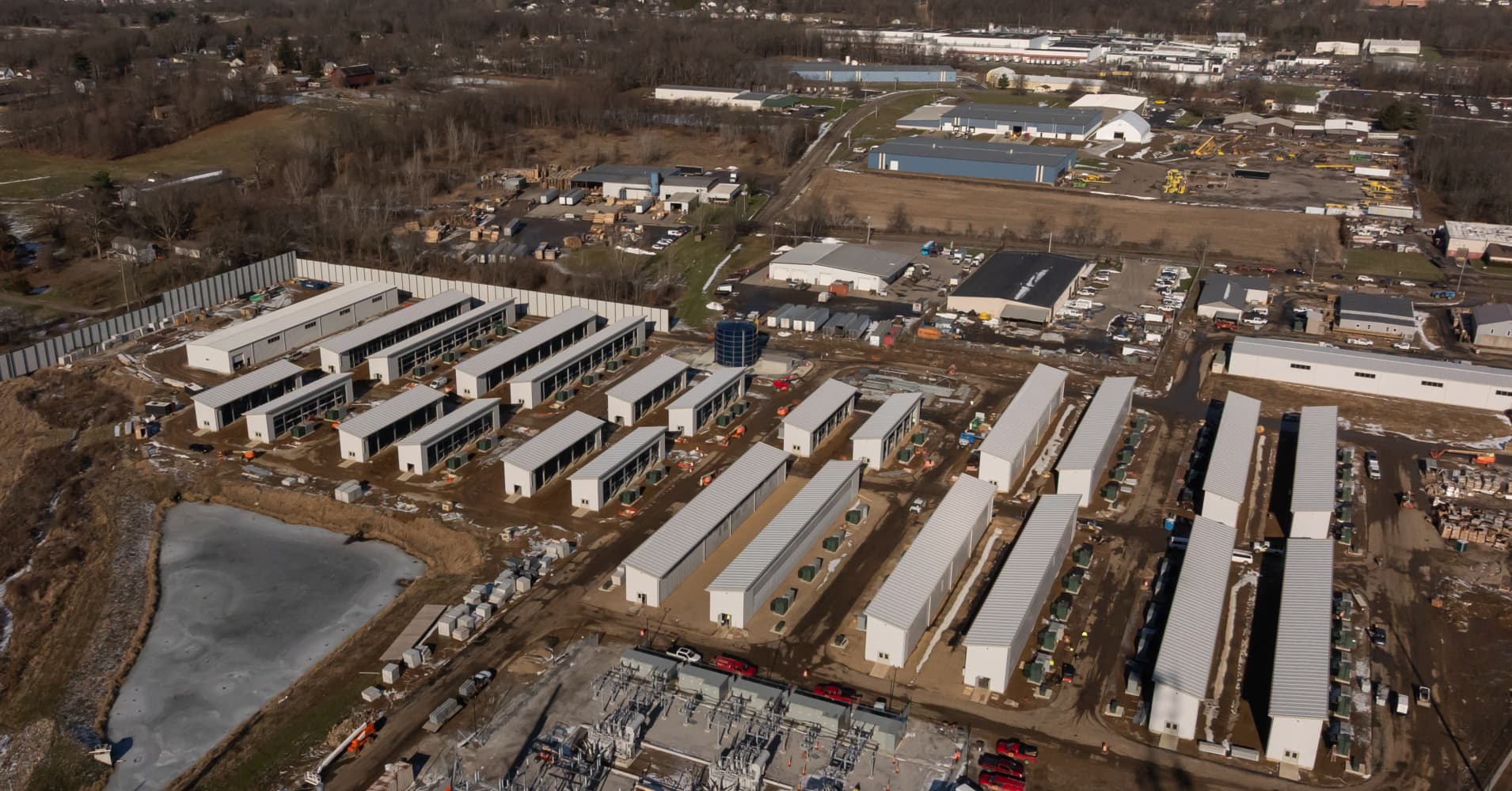 The Bitdeer Technologies Group cryptocurrency mining data center under construction in Massillon, Ohio.