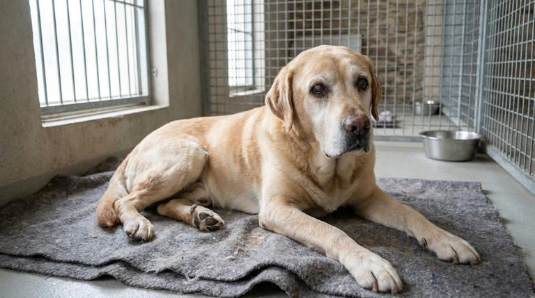 Après le décès de son maître, Ilton, un labrador, est à la SPA dans un ...