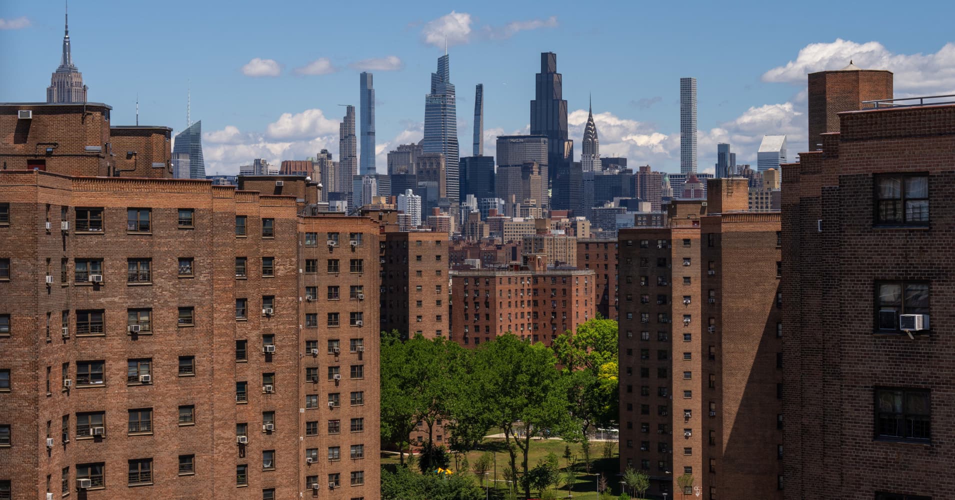 Residential apartment buildings in New York, US, on Wednesday, June 24, 2026.