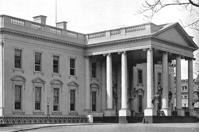 As Trump calls White House facade 