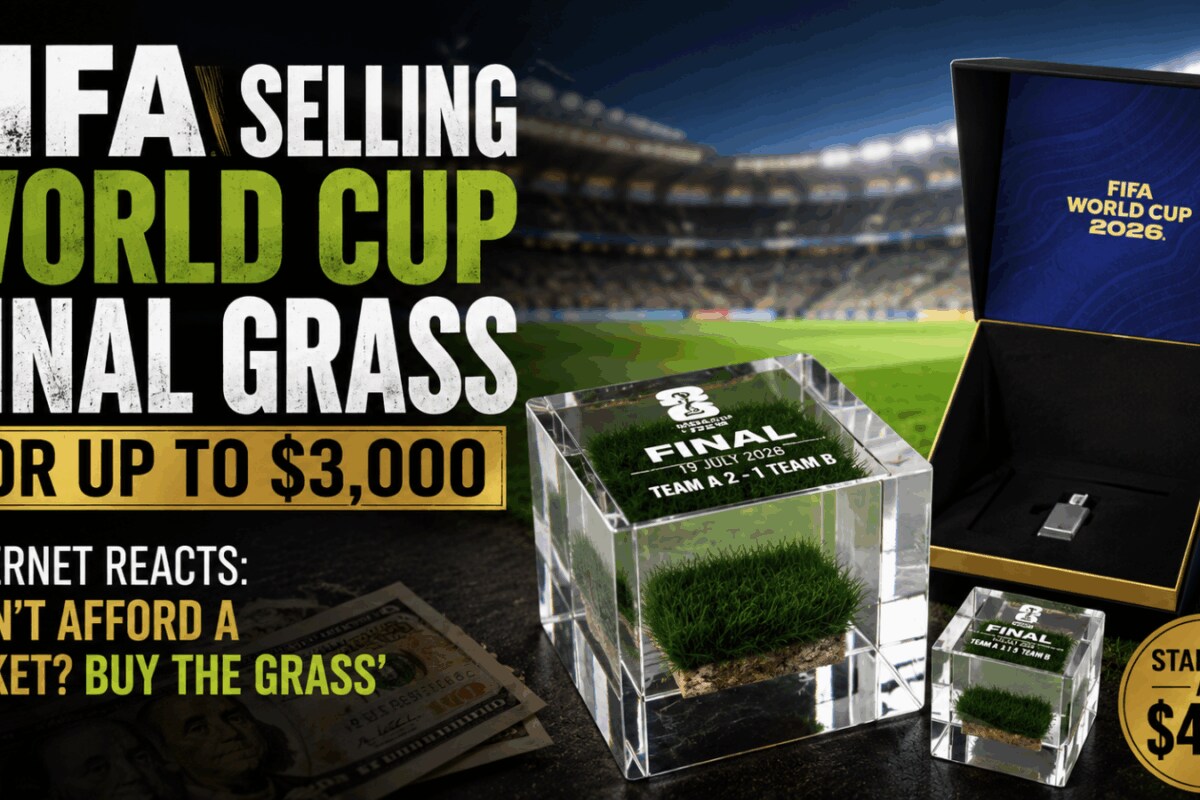 記念グッズ FIFA WORLD CUP THE GRASS OF FINAL MATCH FIFA's $450 World Cup final grass collectible sparks debate