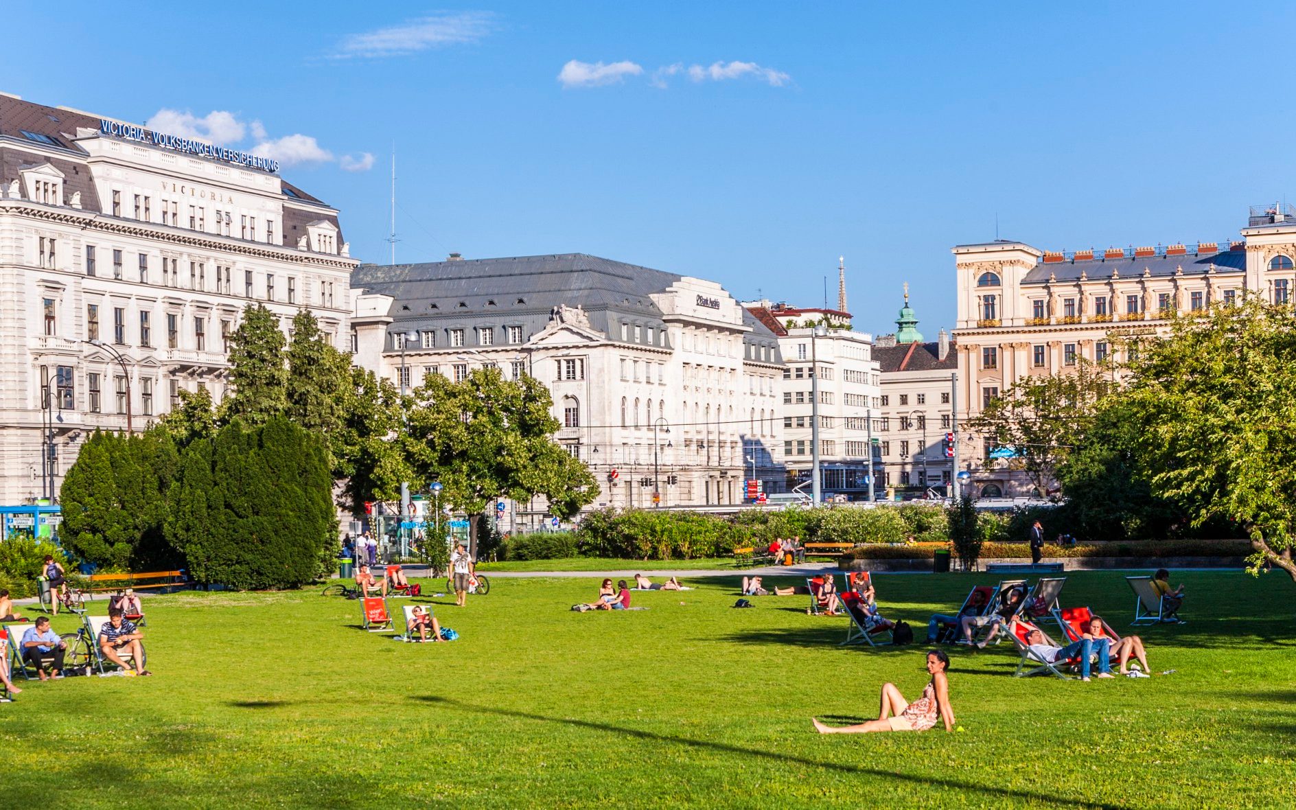 Sigmund-Freud Park in Vienna, Austria. In 1961 the park in Alser was renamed to Sigmund -Freud Park.