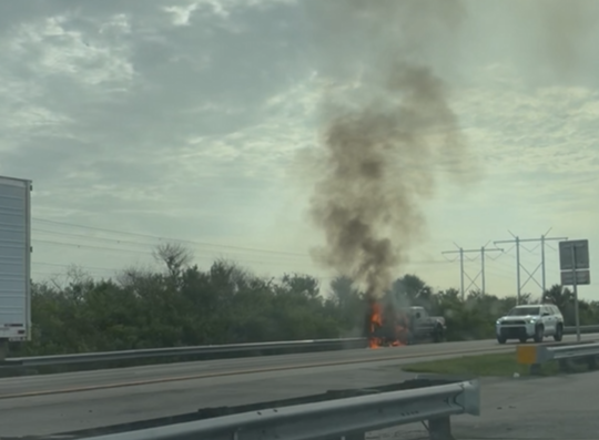 Video: Truck fire shuts down northbound lanes on Florida's Turnpike in ...