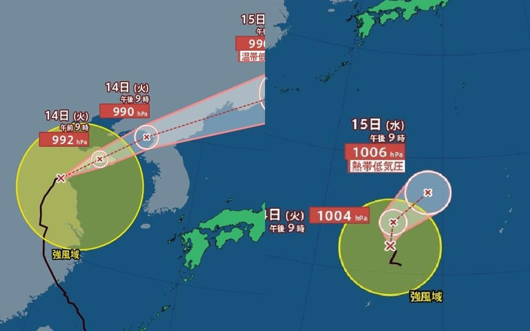 【台風情報】「台風11号(ハイシェン)」今どこ?今後の動きは?「台風9号(バービー)」は日本海へ進み温帯低気圧に…北日本で警報級大雨となる ...
