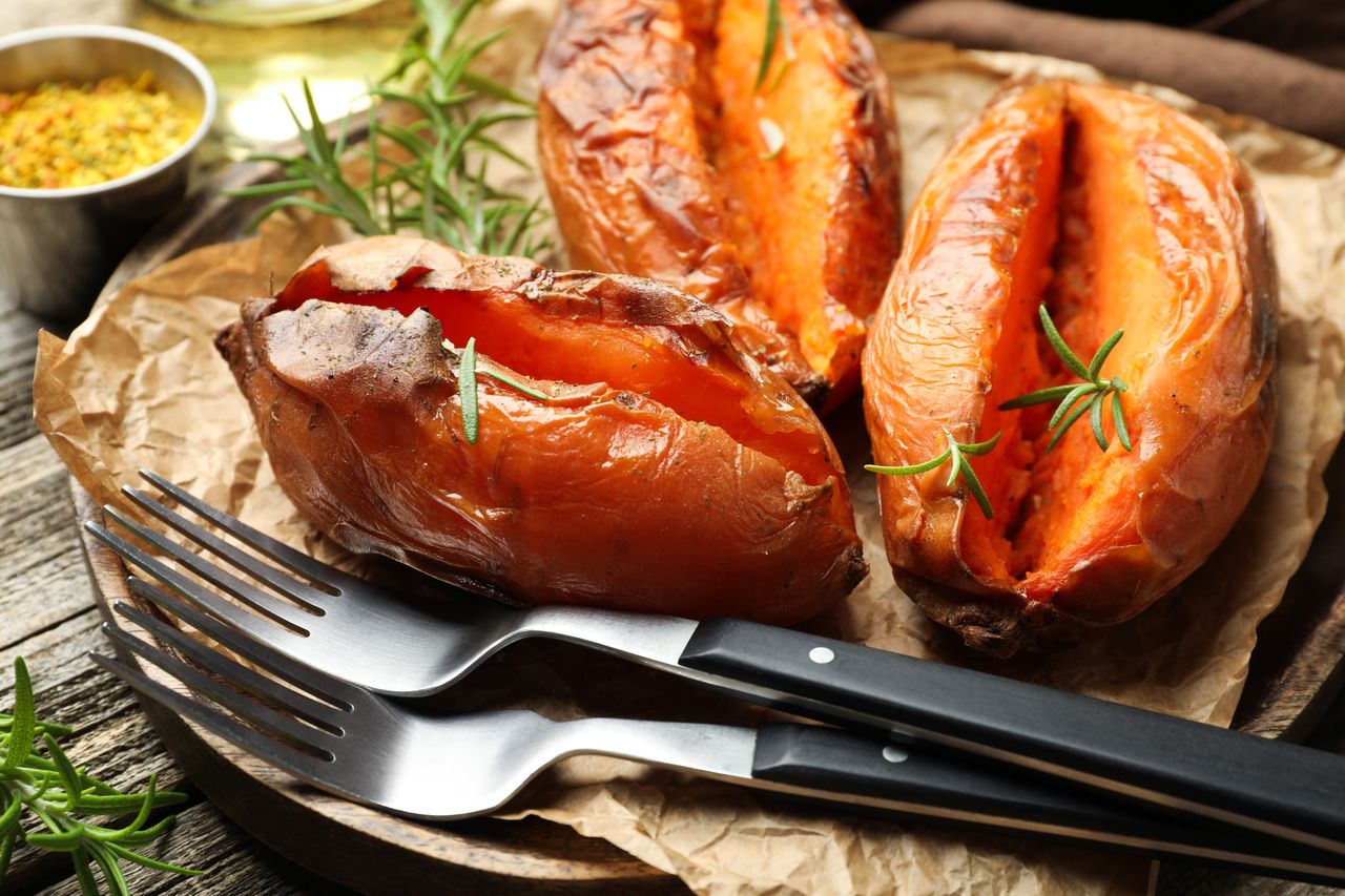 Cooked sweet potatoes