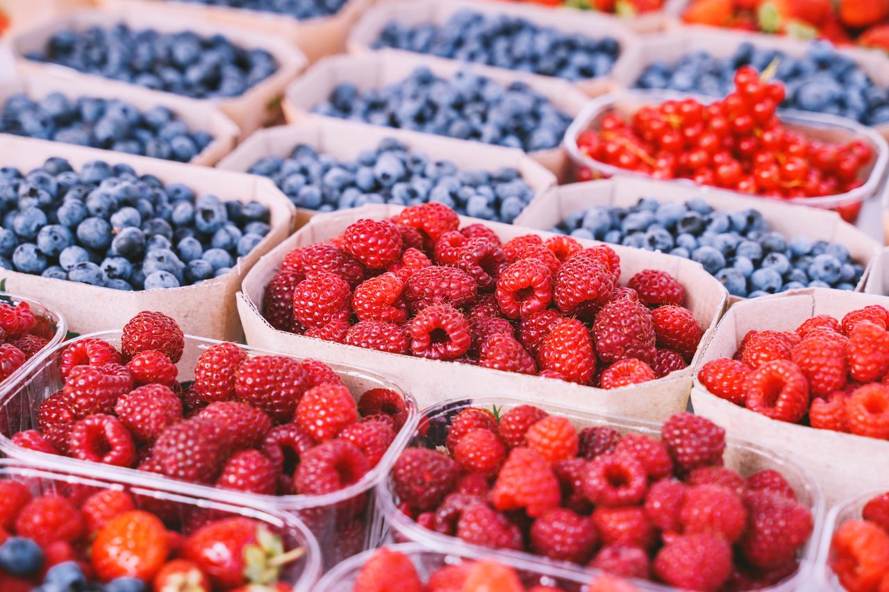 Mixed berries at local market