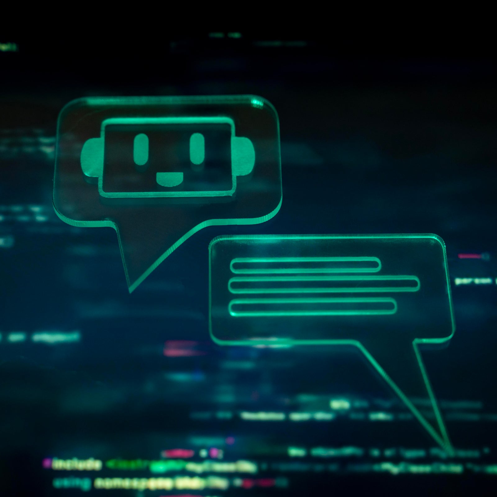 The Power of Chatbots: Changing Industries and Customer Service. Yellow Chatbot Icon Processes 3D Text.