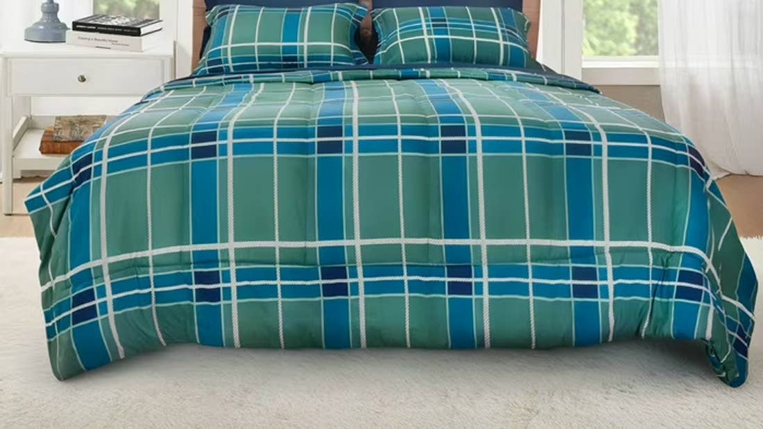 mainstays-7-piece-all-in-one-reversible-plaid-comforter-and-sheet-set