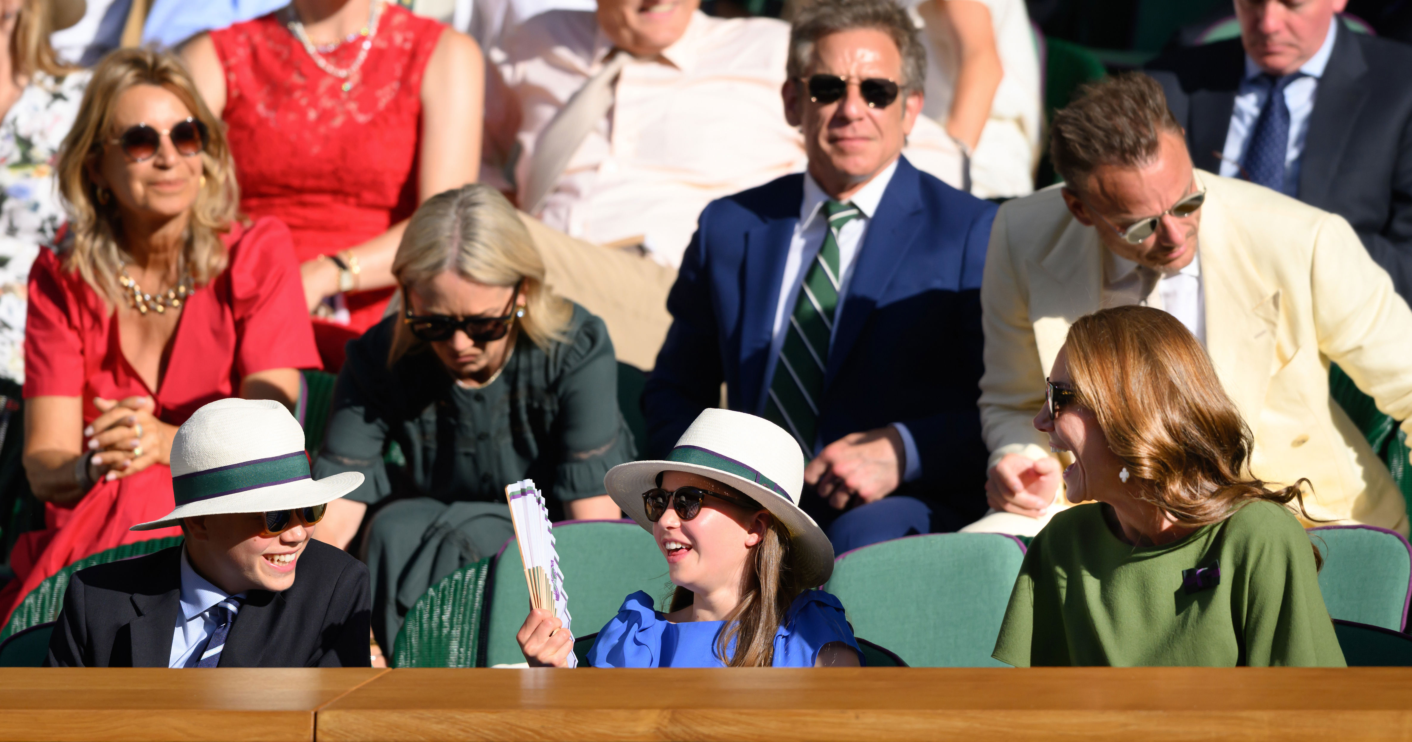 Prince George, Princess Charlotte and Prince Louis laughing at Wimbledon