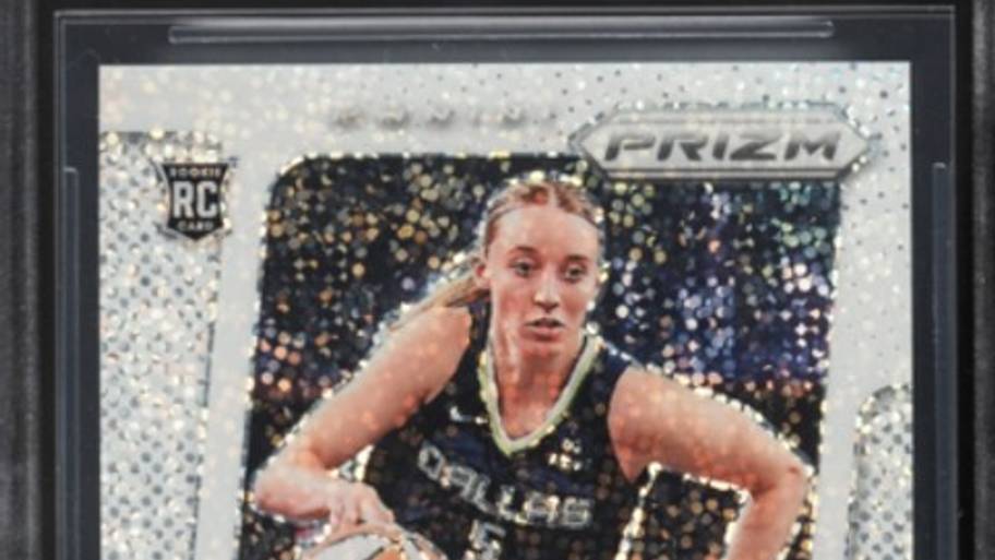 A one-of-one BGS 9.5 2025 Panini Prizm WNBA Paige Bueckers white sparkle autographed rookie card.
