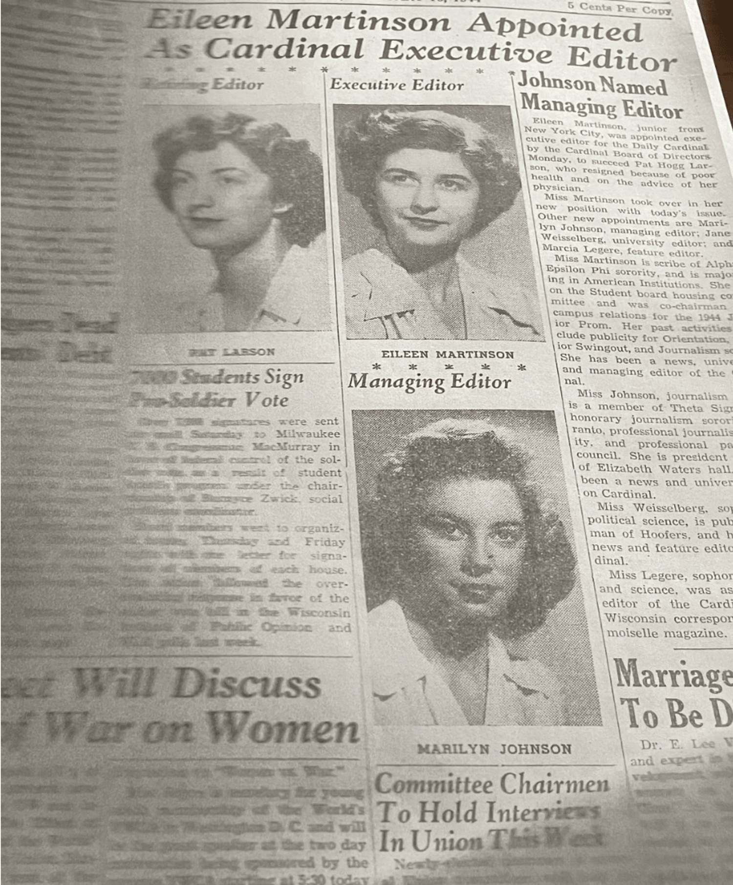 Eileen Lavine's first editorial role was at the Daily Cardinal at the University of Wisconsin. (Courtesy Eileen Lavine)