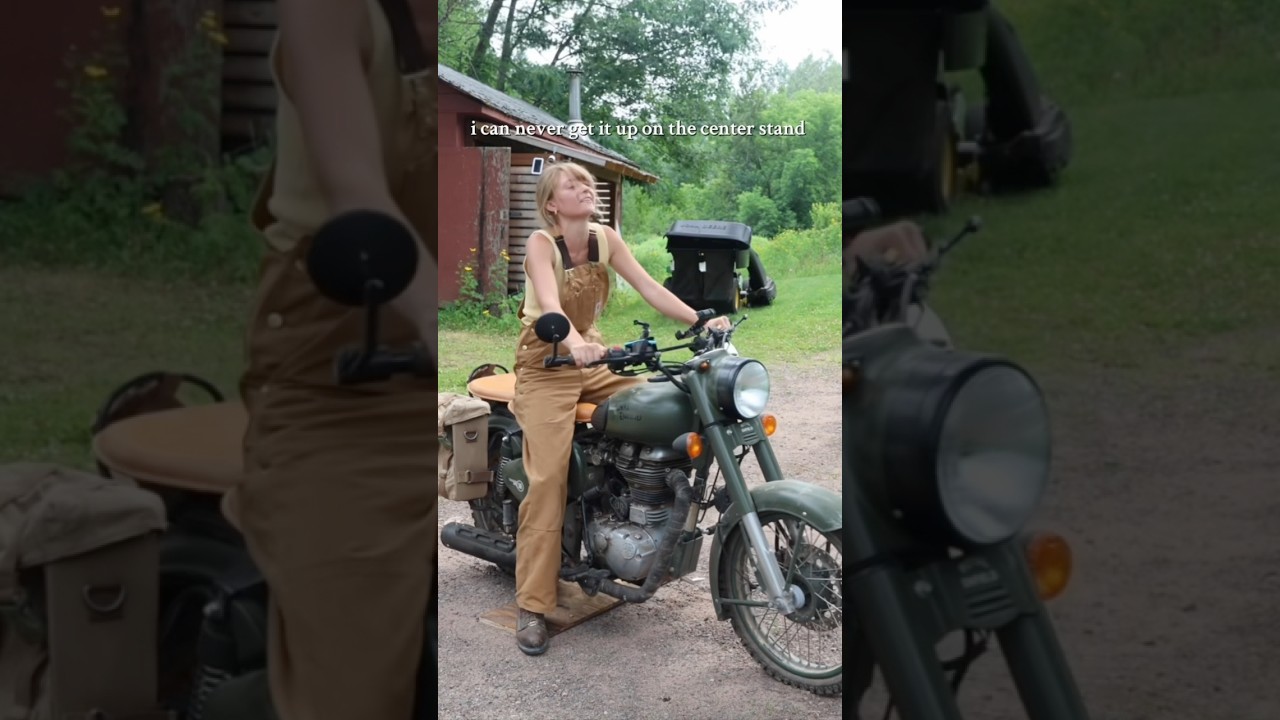 A girl and the mystery that is a motorcycle