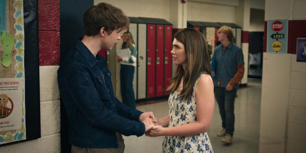 My Life with the Walter Boys. (L to R) Connor Stanhope as Danny Walter, Alisha Newton as Erin Collins in episode 306 of My Life with the Walter Boys. Cr. Courtesy of Netflix © 2026