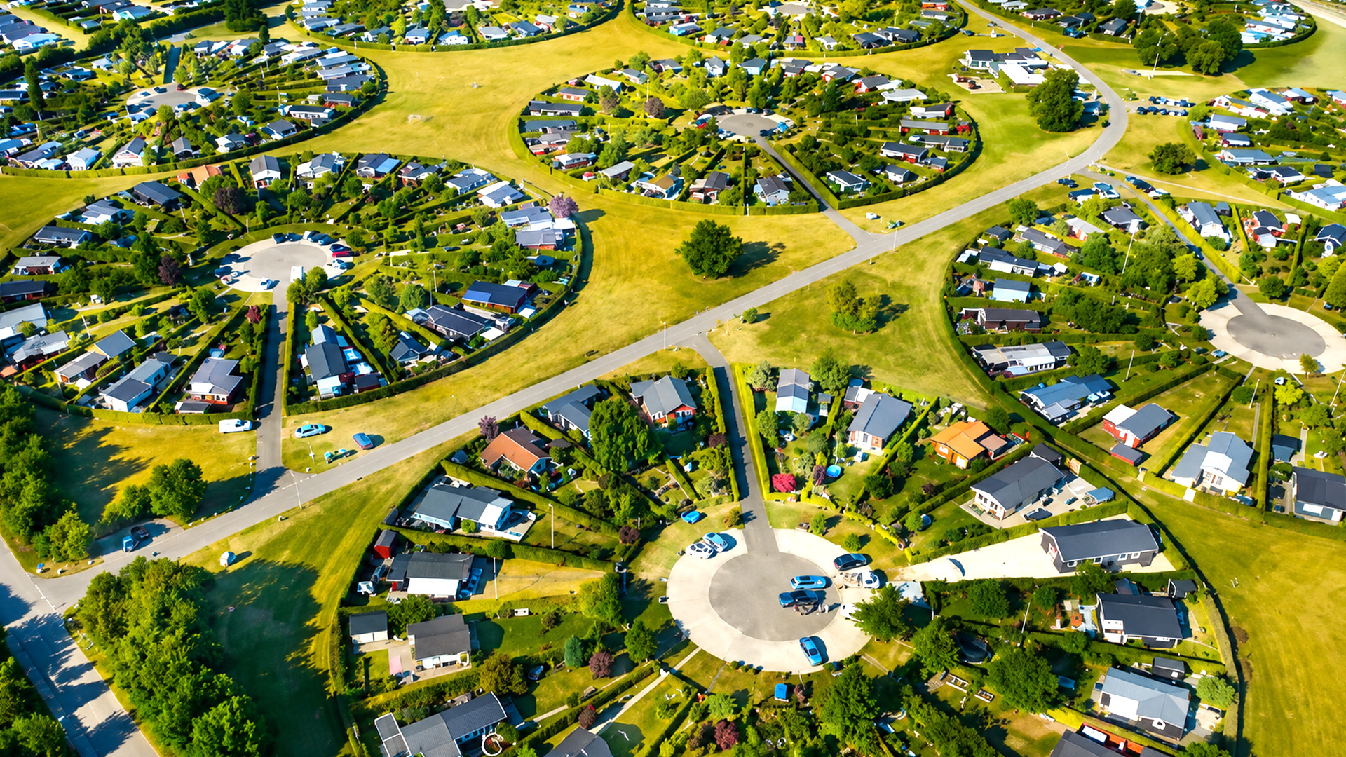 Brøndby Garden City’s circular neighborhoods from above
