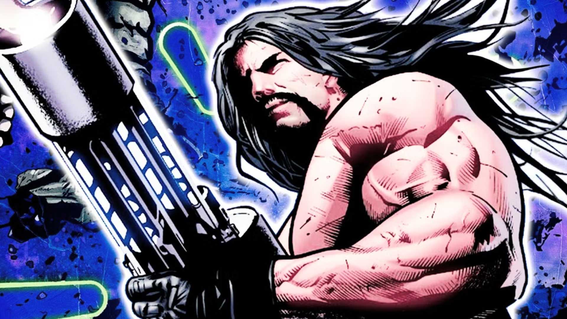 x-men's john greycrow with a minigun
