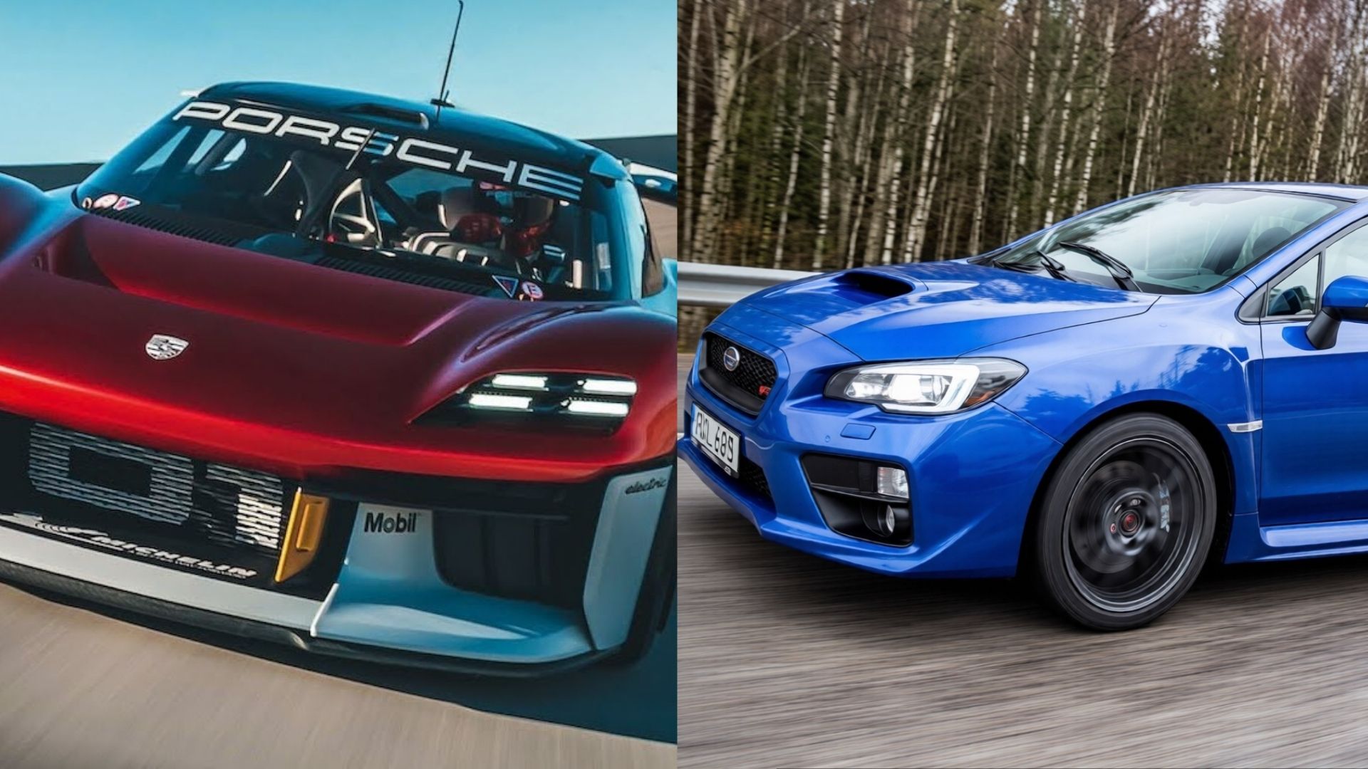 Porsche Mission R v/s Subaru WRX STI