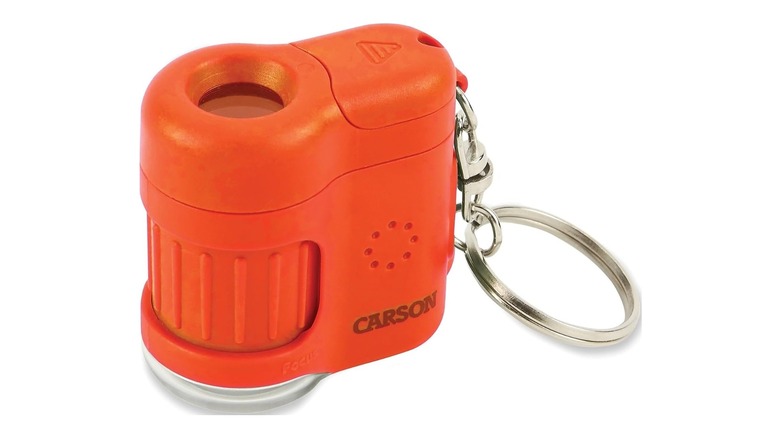 Stock photo of orange keychain microscope