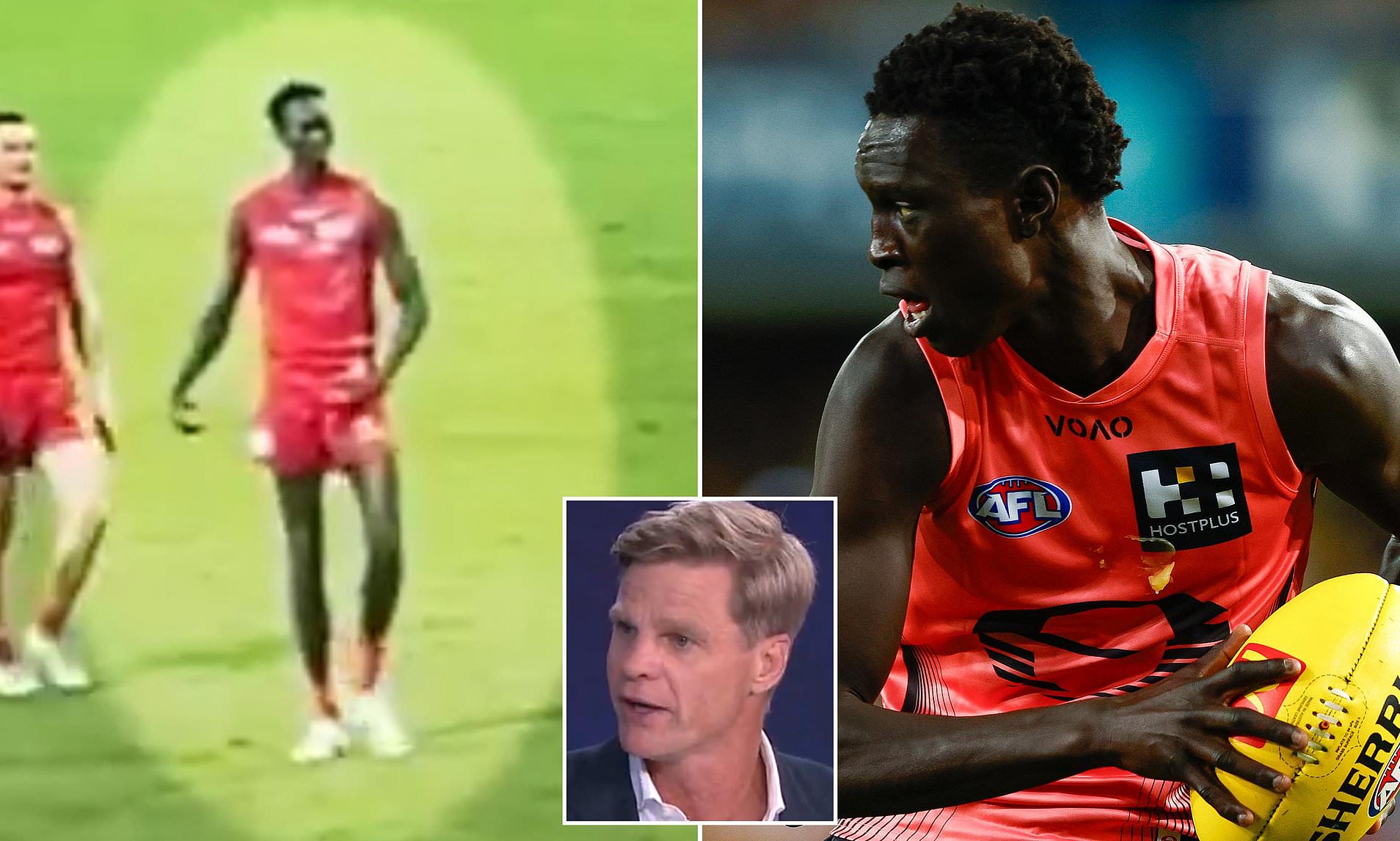 AFL star is blasted for making sexualised gesture to fan in moment caught on TV