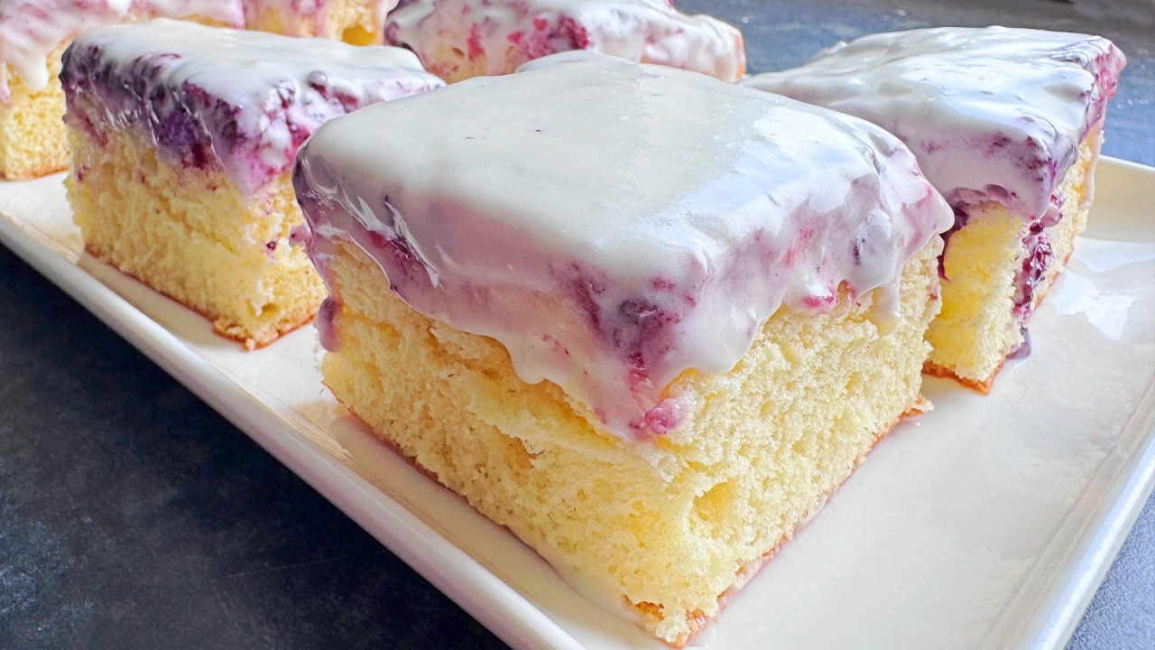 Homemade sponge cake with a light fluffy texture