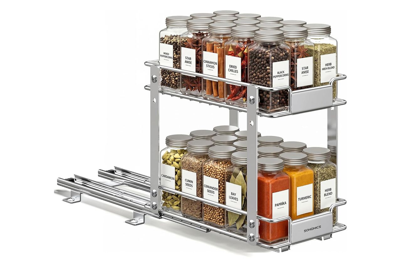 Amazon SONGMICS 2 Tier Pull Out Spice Rack
