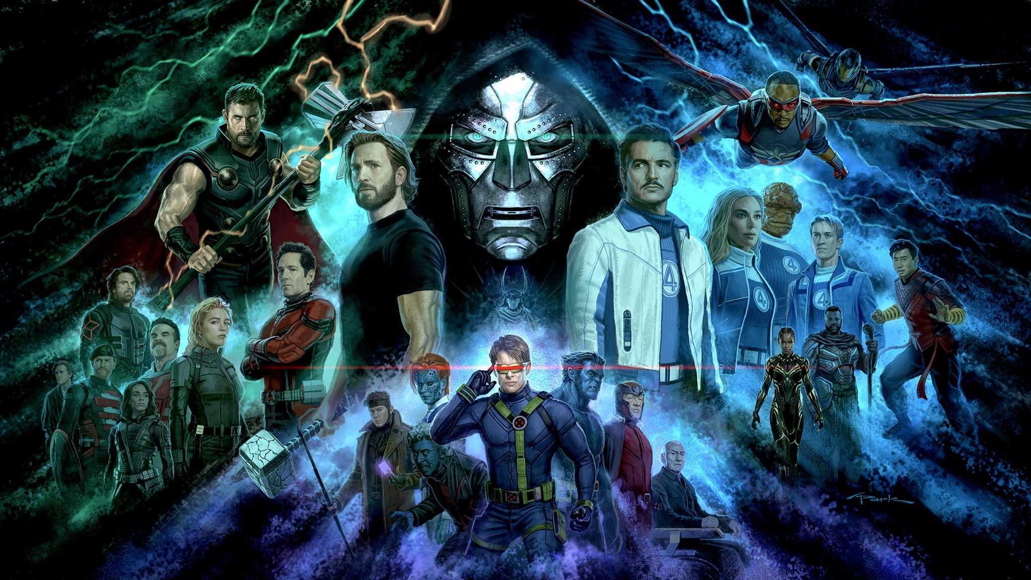 Official artwork of Avengers: Doomsday's main cast
