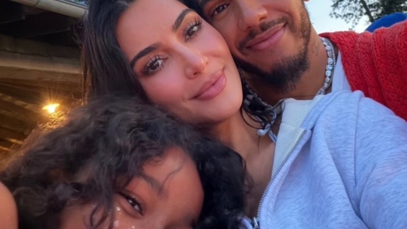 Kim Kardashian shares glimpse of boyfriend Lewis Hamilton with her children in sweet family photos