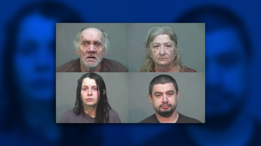 Booking photos of Gary Siders Sr., Christine Siders, Elizabeth Siders and Gary Siders Jr. (Southeastern Ohio Regional Jail via AP)