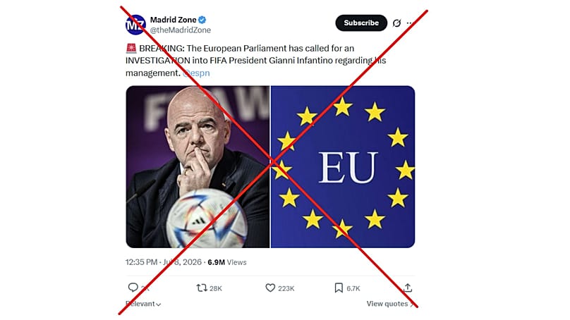 Fact check: FIFA boss Infantino probe called for by MEPs, not whole ...