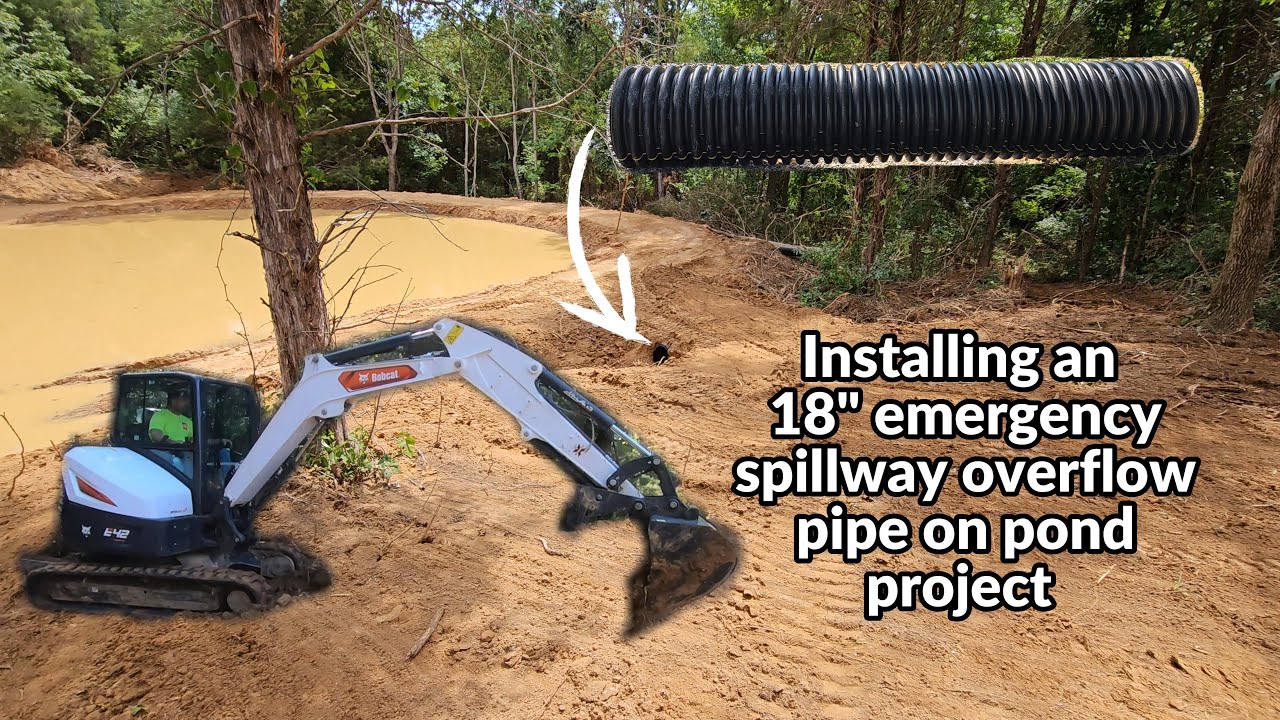How to install an emergency pond spillway pipe and build a new trail to ...