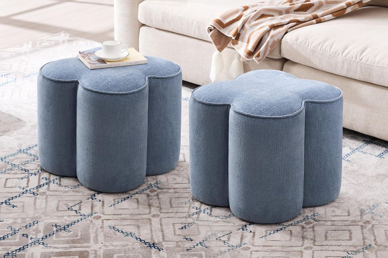Zesthouse Flower Pouf Ottoman Foot Rest