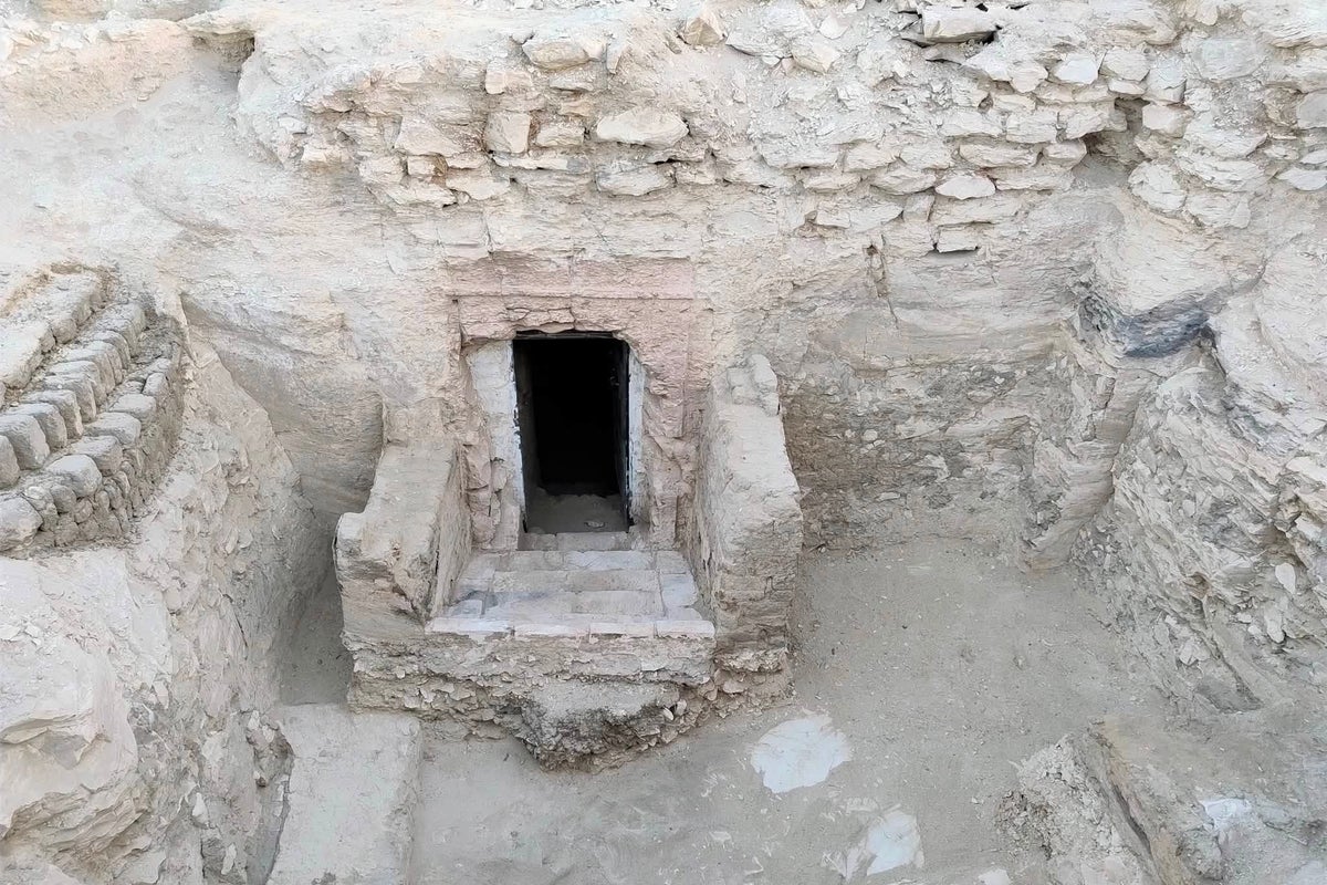 Staircase surrounded by ramps found leading to cemetery