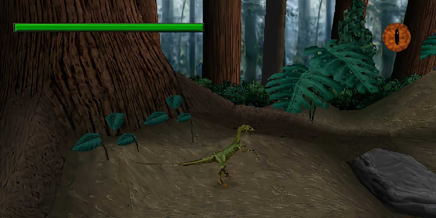 A dinosaur stands in the forest in The Lost World: Jurassic Park - Special Edition