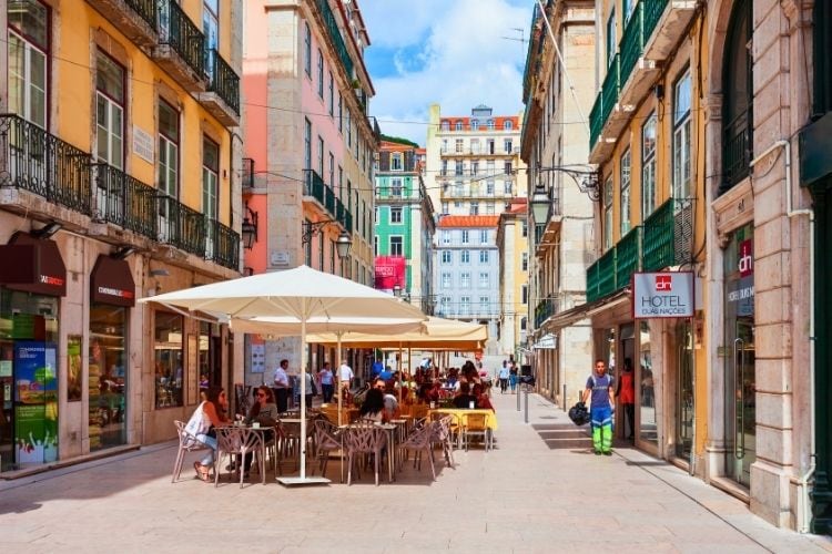 Street Cafe in Lisbon, Portugal.