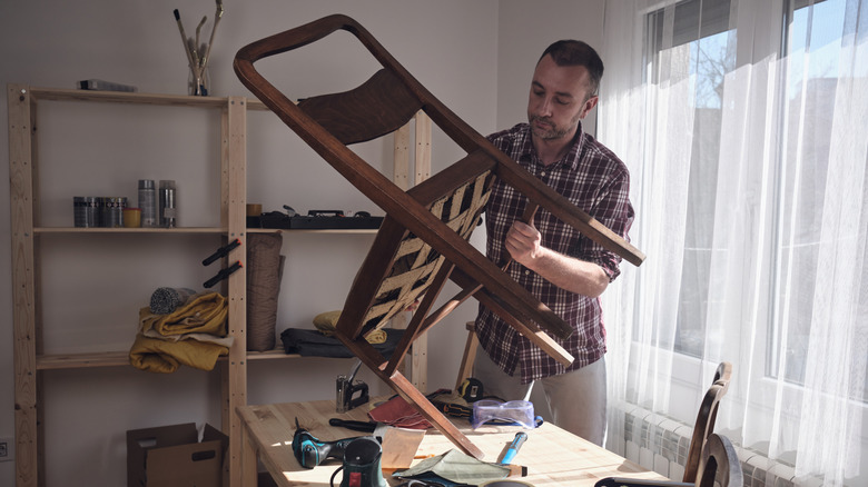 Reuse An Old Chair To DIY A Smart And Stylish Towel Storage Solution