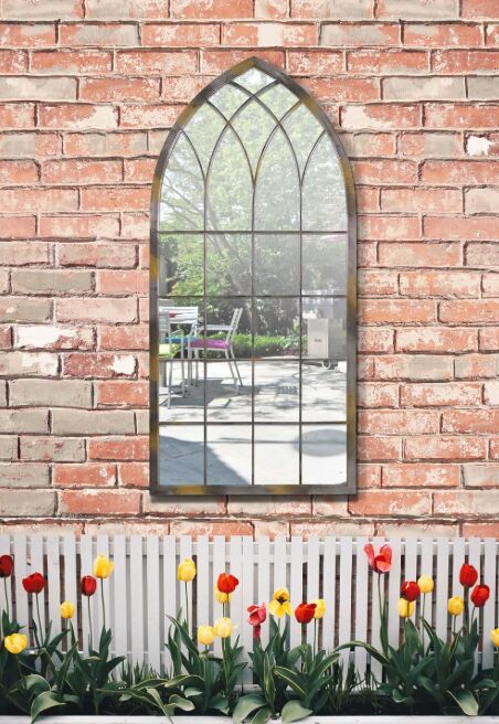 feeling squeezed transform your tiny garden with simple diy upgrades, MirrorOutlet Large Outdoor Home and Garden Mirror image via Amazon