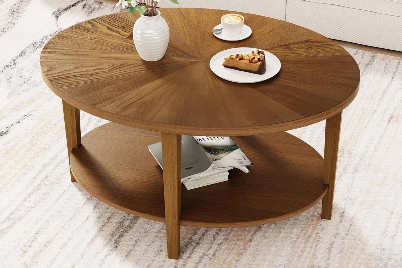 brritle Solid Wood Oval Coffee Table