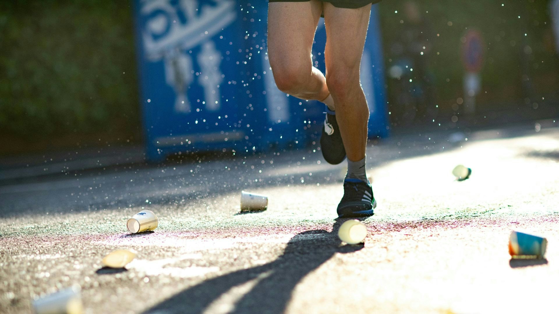 Running through an aid station