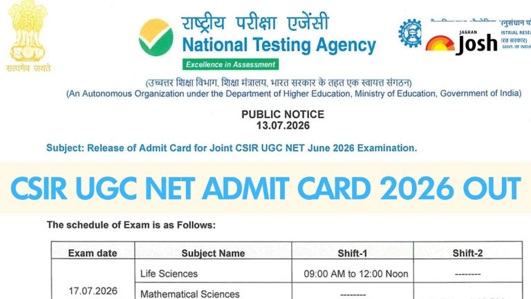CSIR UGC NET admit card 2026 out: Download exam hall ticket PDF at ...
