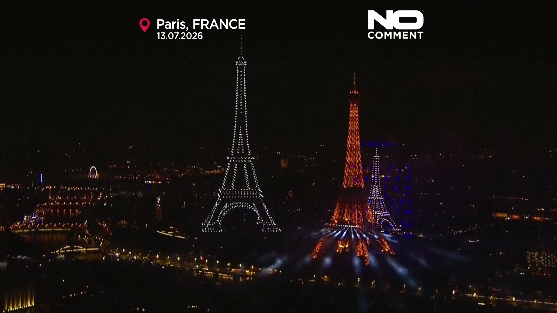 Spectacular drones and fireworks illuminate Eiffel Tower ahead of ...