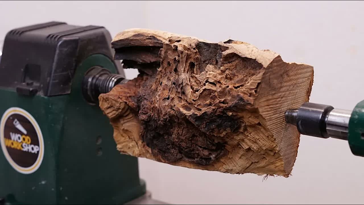 This ugly piece of wood turns into something beautiful