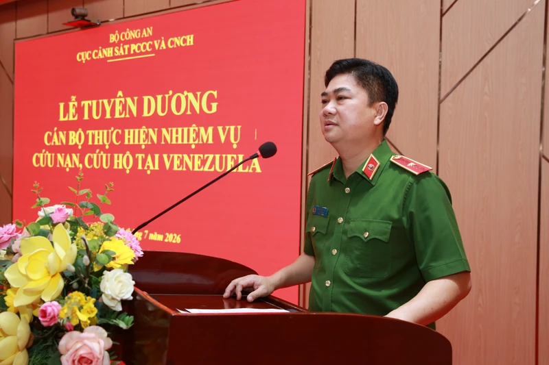 Cục Cảnh sát PCCC&CNCH biểu dương cán bộ, chiến sĩ làm nhiệm vụ cứu nạn, cứu hộ tại Venezuela
