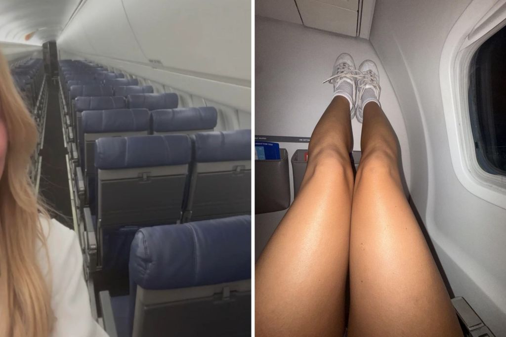 Passenger on empty flight.