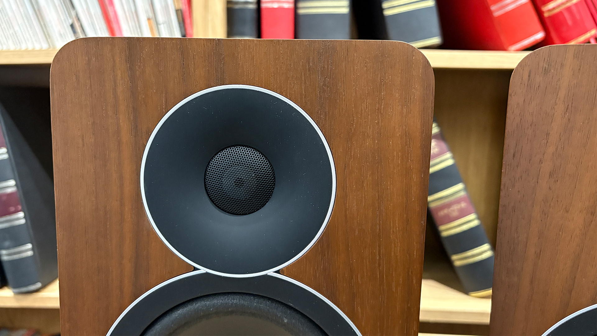 Acoustic Energy AE Active active speakers close up on tweeter and waveguide